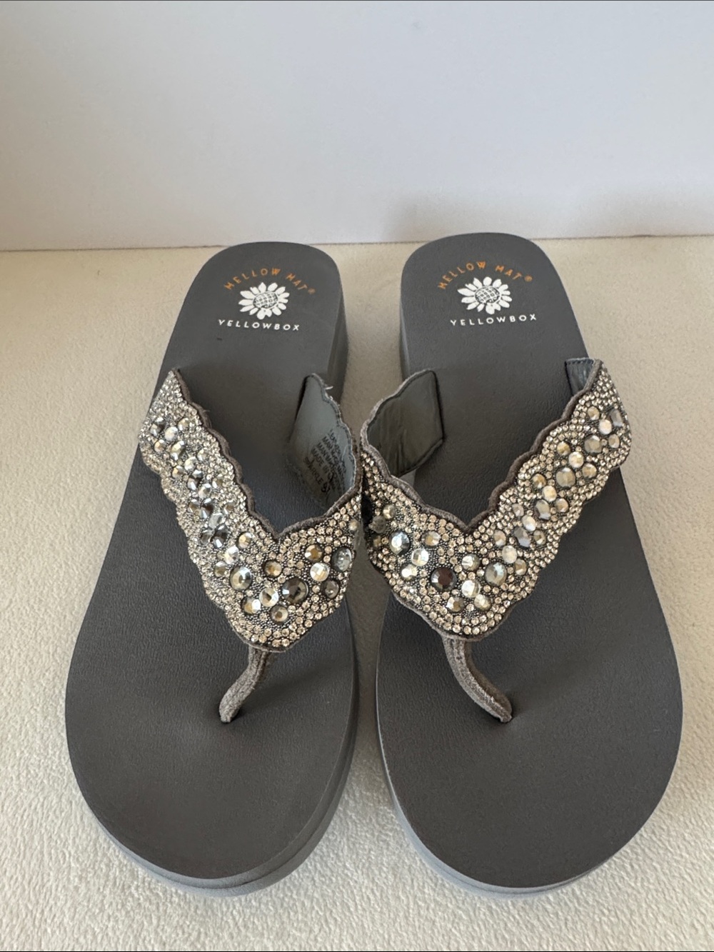Yellow Box bling flip flops